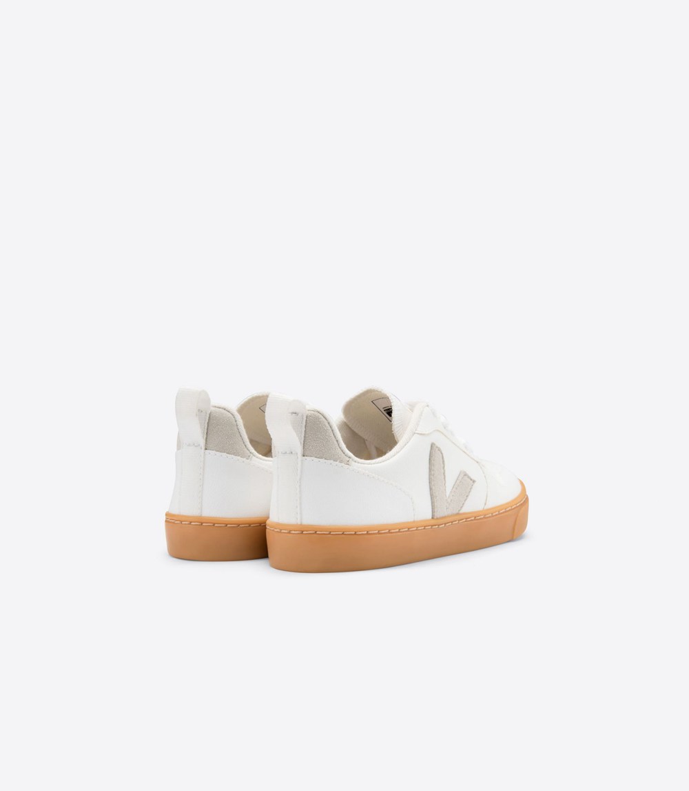 Veja Trainers Kids White/Beige - V-10 Cwl - IGWY-37421